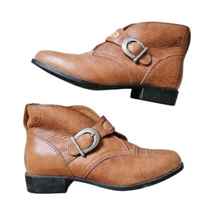 Ariat Brown Ankle Boots with Silver Buckle